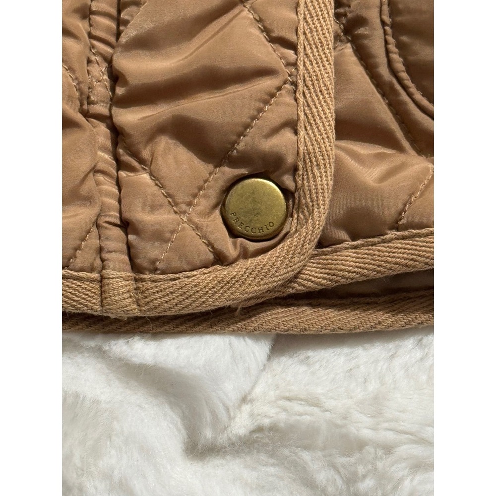 Women's Camel Quilted Belted Jacket Equestrian Preppy Puffer Coat Spain US8/EU40 - Picture 12 of 14
